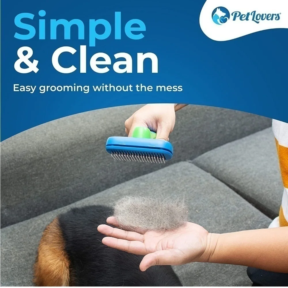 Brand New Self Cleaning Dog & Cat Hair Brush Shedding Grooming Tool Fur Comb